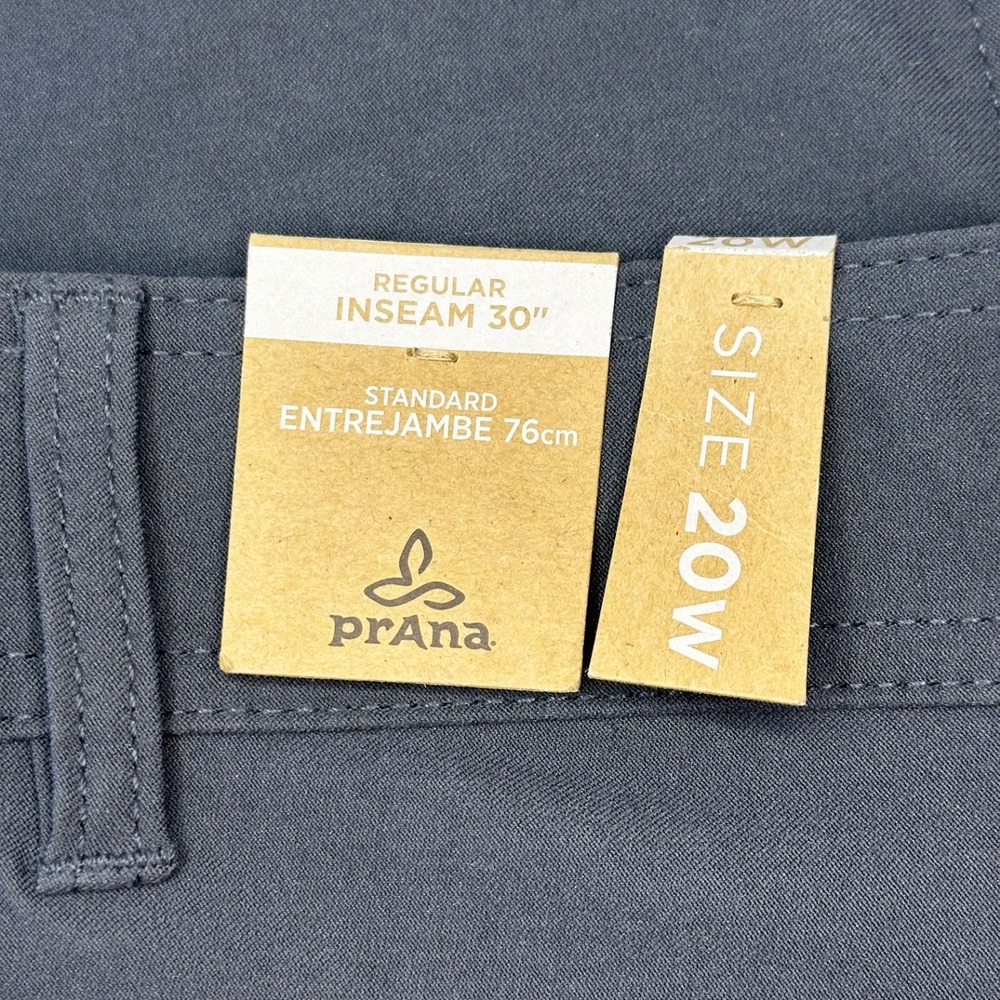 PRANA‎ Women's Halle Straight Pant Plus II NWT • 20W • coal gray • hiking nylon - Picture 4 of 7